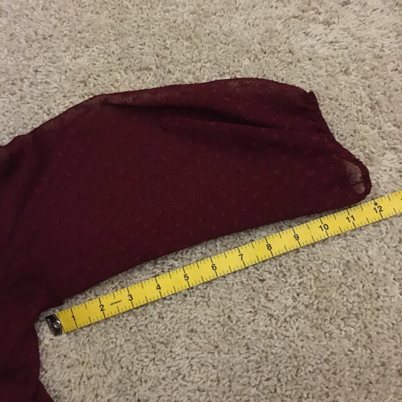 Merlot Multilayered Swiss Dot Blouse - Picture 16 of 16